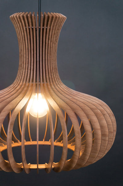 Vase wooden pendant light – mid-century and Scandinavian design – photo 4