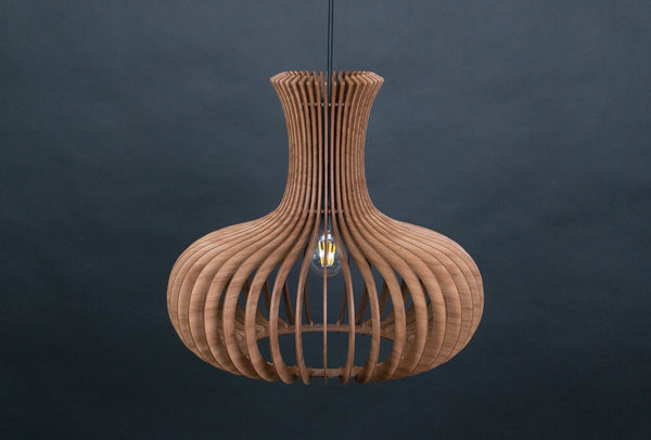 Vase wooden pendant light – mid-century and Scandinavian design – photo 4