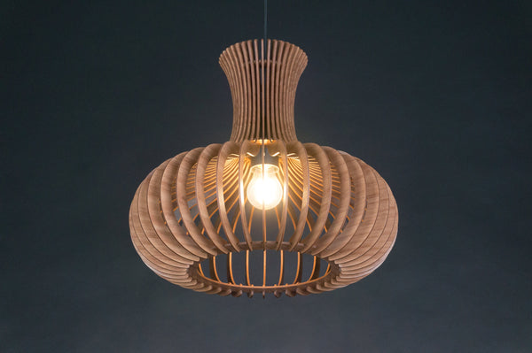 Vase wooden pendant light – mid-century and Scandinavian design – photo 6