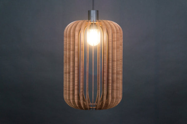 Lantern wooden pendant light – mid-century design – photo 2
