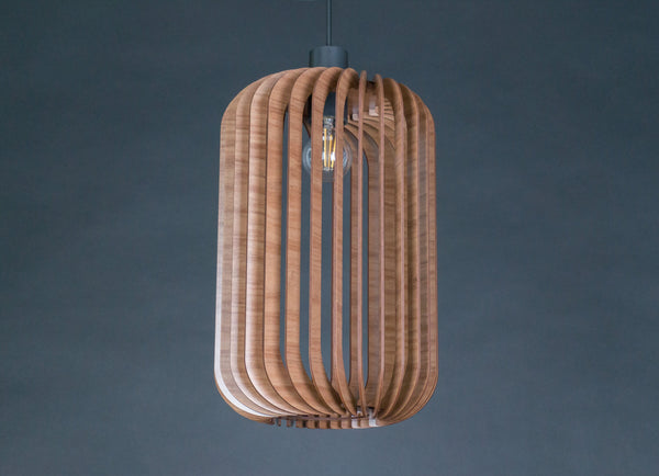 Twisted lantern wooden pendant light – Scandinavian design – photo 7