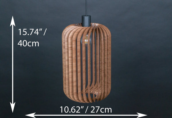 Twisted lantern wooden pendant light – Scandinavian design – photo 5