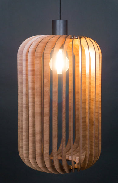 Twisted lantern wooden pendant light – mid-century and Scandinavian design – photo 11