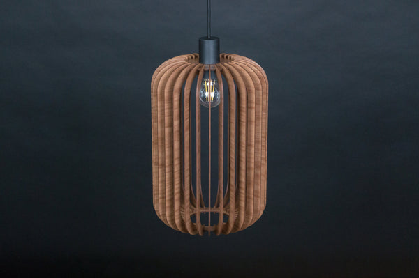 Lantern wooden pendant light – mid-century design – photo 8