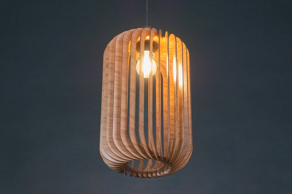 Twisted lantern wooden pendant light – Scandinavian design