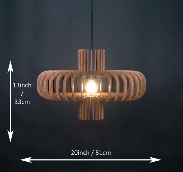 Saturn wooden pendant light in walnut – mid-century design for the dining room – photo 2