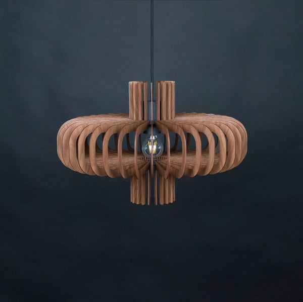 Saturn wooden pendant light in walnut – mid-century design for the dining room – photo 7