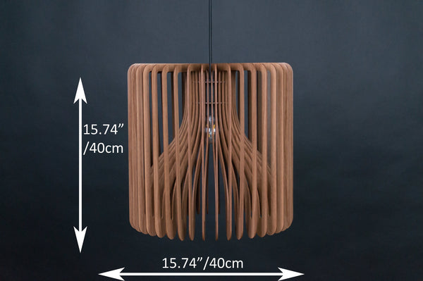 Barrel wooden pendant light – Scandinavian design – photo 2