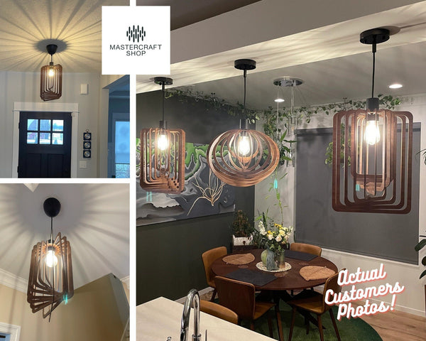 Frame 02 wooden pendant light – Scandinavian design for the dining room – photo 2