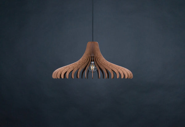 Umbrella 04 wooden pendant light in walnut – Scandinavian and mid-century design – photo 6