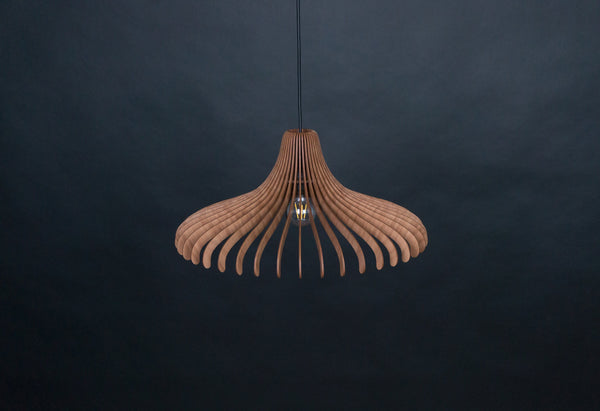 Umbrella 04 wooden pendant light in walnut – Scandinavian and mid-century design – photo 8
