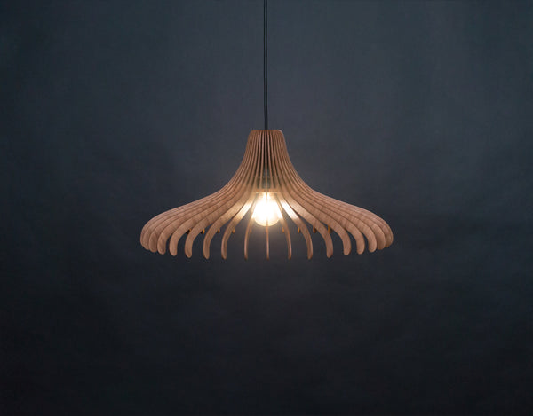 Umbrella 04 wooden pendant light in walnut – Scandinavian and mid-century design – photo 4