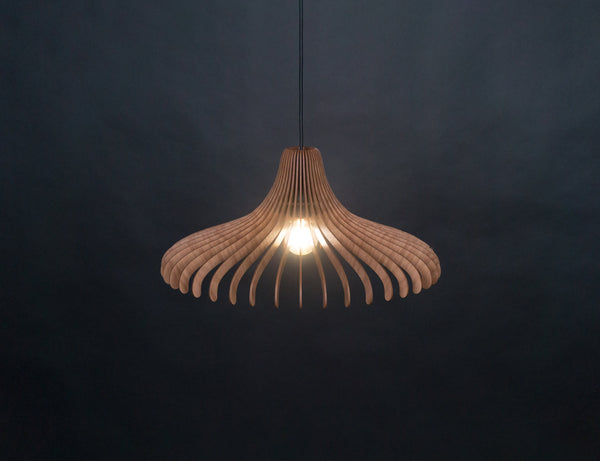 Umbrella 04 wooden pendant light in walnut – Scandinavian and mid-century design – photo 3