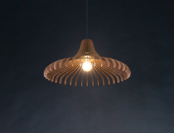 Umbrella 04 wooden pendant light in walnut – Scandinavian and mid-century design