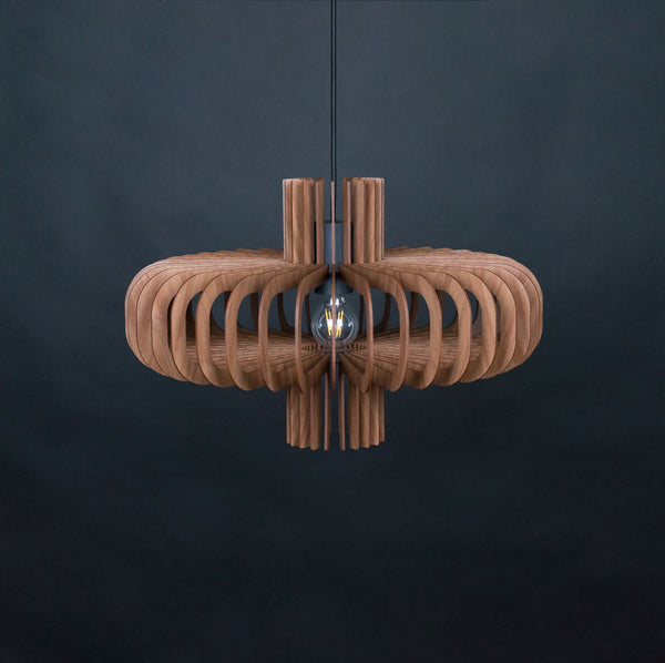 Saturn wooden pendant light in walnut – Scandinavian and mid-century design