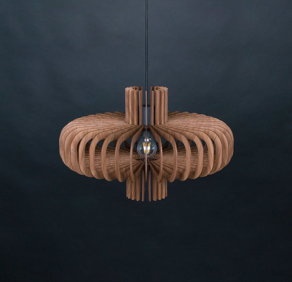 Saturn wooden pendant light in walnut – mid-century design for the dining room – photo 9