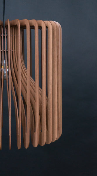 Barrel wooden pendant light – Scandinavian design – photo 3