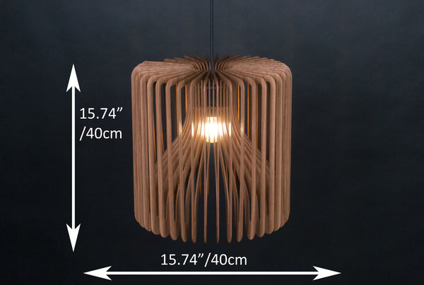 Barrel wooden pendant light – Scandinavian design for a cosy reading nook – photo 2