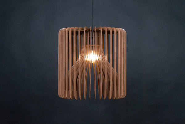 Barrel wooden pendant light – Scandinavian design for a cosy reading nook – photo 4