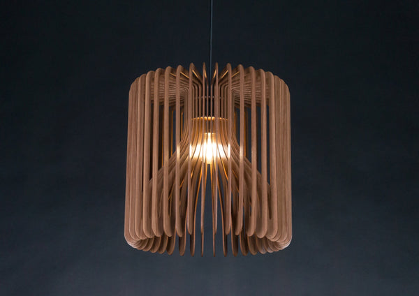 Barrel wooden pendant light – Scandinavian design for a cosy reading nook