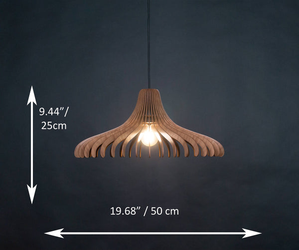 Umbrella 04 wooden pendant light in walnut – Scandinavian and mid-century design – photo 2