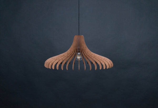 Umbrella 04 wooden pendant light in walnut – Scandinavian and mid-century design – photo 7