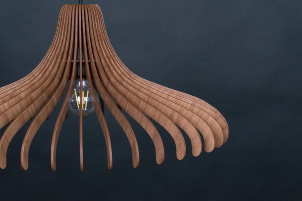 Umbrella 04 wooden pendant light in walnut – Scandinavian and mid-century design – photo 9