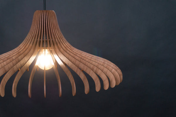 Umbrella 04 wooden pendant light in walnut – Scandinavian and mid-century design – photo 5