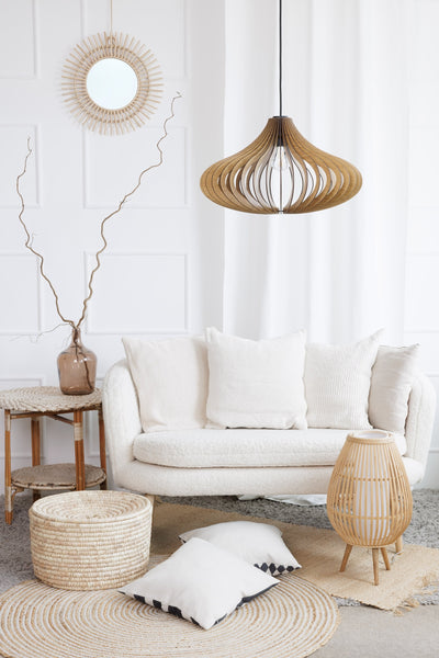 Teardrop wooden pendant light – Scandinavian design for the kitchen – photo 7