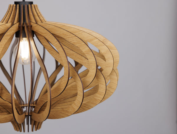 Medusa wooden pendant light – geometric and Scandinavian design for the entryway and stairs – photo 7