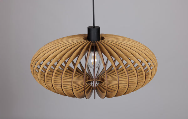 Ellipse wooden pendant light – Scandinavian and industrial design for the dining room – photo 5