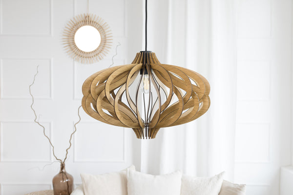 Medusa wooden pendant light – mid-century and Scandinavian design for a kitchen island – photo 3