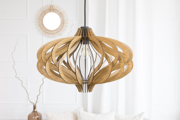 Wooden Pendant Light, Statement Entryway Staircase Chandelier by MastercraftShop
