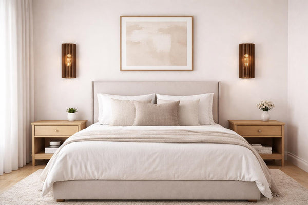 Ribbed wooden wall light – modern design – photo 4