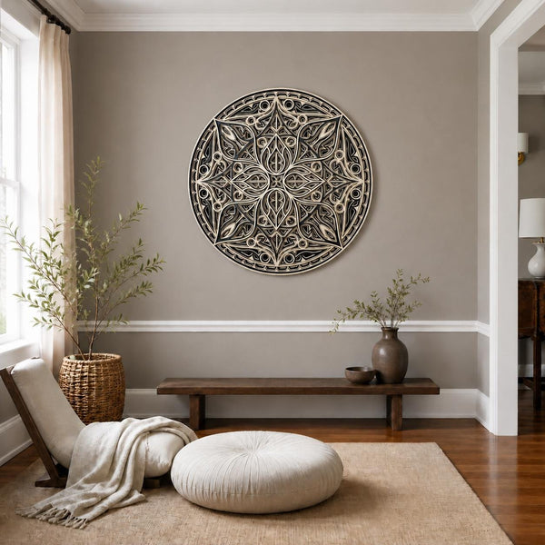 Mandala wooden wall art – sacred geometry decor for boho homes, laser-cut and hand-finished in Klaipėda – photo 10