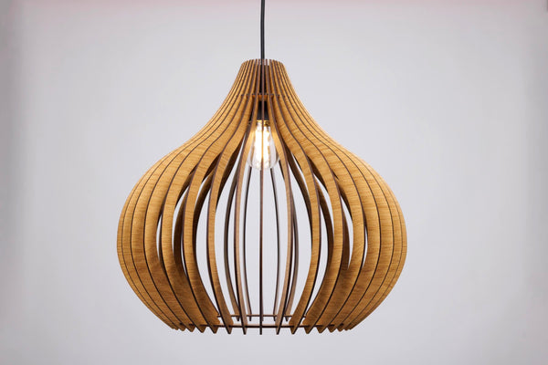 Bell wooden pendant light – mid-century and Scandinavian design – photo 3
