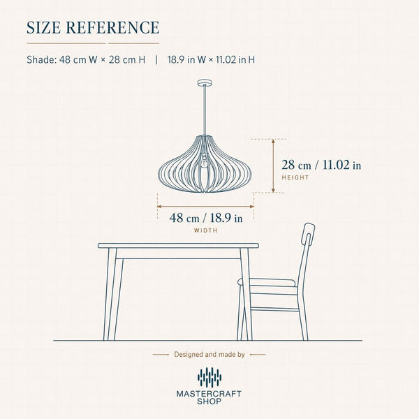 Teardrop wooden pendant light – Scandinavian design for the dining room – photo 5