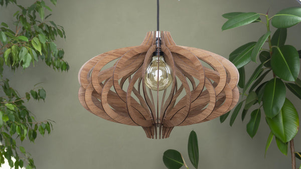 Medusa wooden pendant light – geometric and mid-century design for the dining room – photo 9