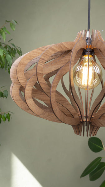 Medusa wooden pendant light – geometric and mid-century design for the dining room – photo 7