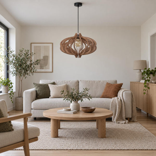 Medusa wooden pendant light – Scandinavian design for the living room – photo 7
