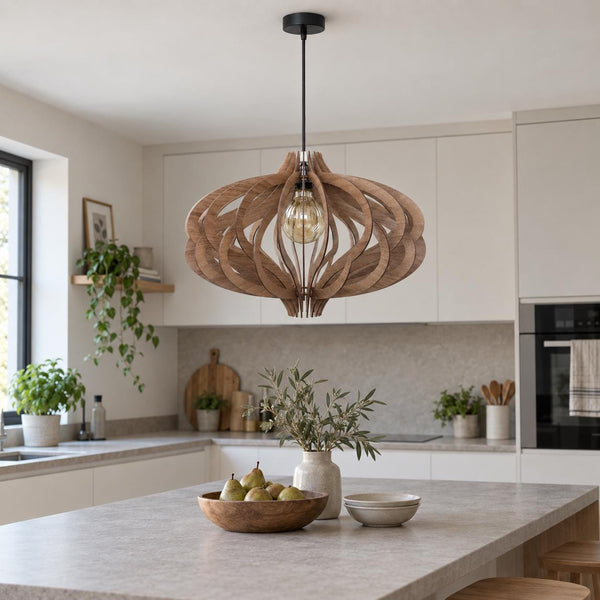 Medusa wooden pendant light – Scandinavian design for the living room