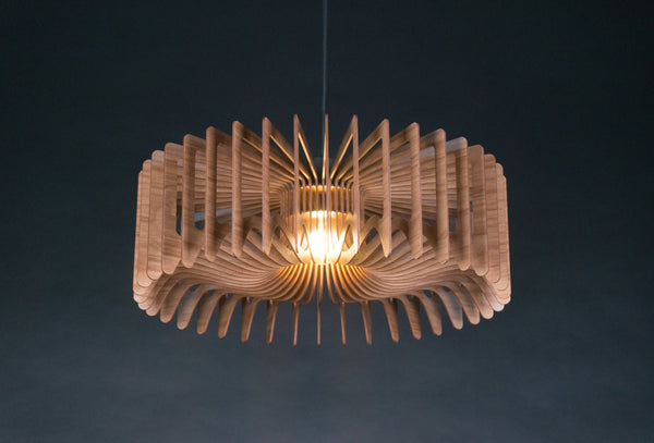Crown wooden pendant light – geometric design for the dining room – photo 10