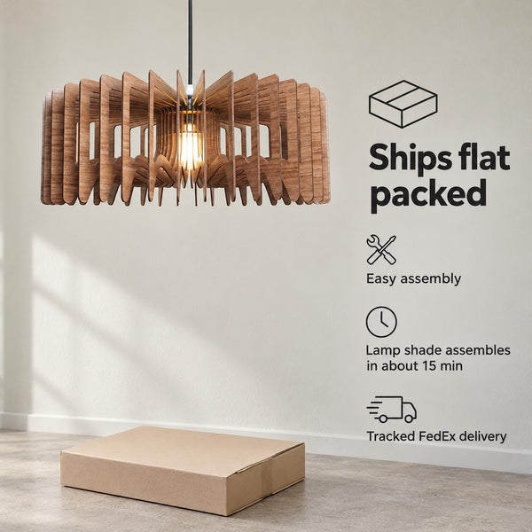 Crown wooden pendant light – geometric design for the dining room – photo 6