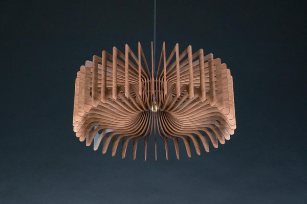 Crown wooden pendant light – geometric design for the dining room – photo 20
