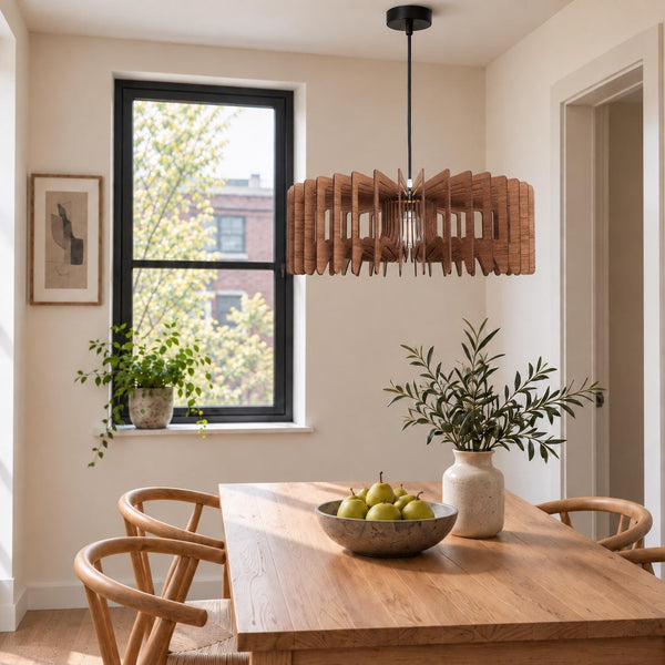 Crown wooden pendant light – geometric design for the dining room – photo 19
