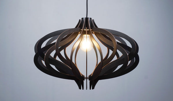 Medusa 02 black wooden pendant light – geometric kitchen island light – photo 6